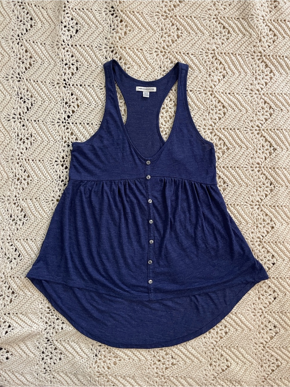 American Eagle Racerback Tank Top Babydoll Navy Blue xs / small